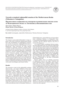 Towards a Standard Calpionellid Zonation of the Mediterranean Realm