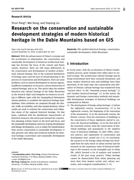 Research on the Conservation and Sustainable Development Strategies of Modern Historical Heritage in the Dabie Mountains Based on GIS