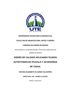 Diseño De Calzado Aplicando Tejidos Autóctonos De Otavalo Y Accesorios