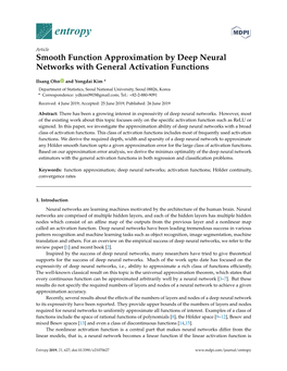 Smooth Function Approximation by Deep Neural Networks with General Activation Functions