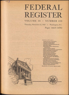 Federal Register Volume 30 - Number 228