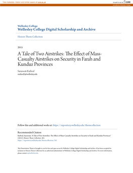 The Effect of Mass-Casualty Airstrikes on Security in Farah and Kunduz Provinces