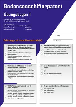 Bodenseeschifferpatent Übungsbogen 1 Pro Frage Ist Nur Eine Antwort Richtig