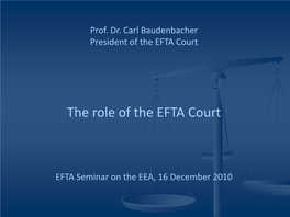 The Role of the EFTA Court