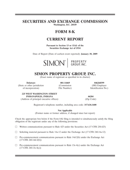 Securities and Exchange Commission Form 8-K