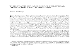 The State of American Political Development in History