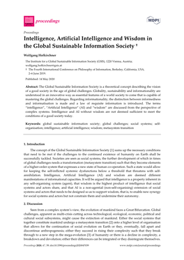 Intelligence, Artificial Intelligence and Wisdom in the Global Sustainable Information Society †