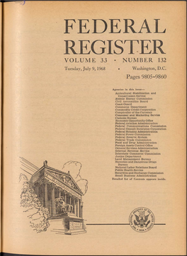 FEDERAL REGISTER VOLUME 33 • NUMBER 132 Tuesday, July 9, 1968 • Washington, D.C