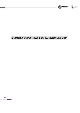 Memoria Deportiva Y De Actividades 2011
