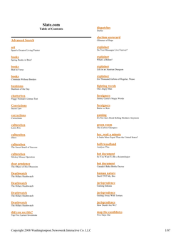 Slate.Com Table of Contents Dispatches Darfur