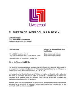 El Puerto De Liverpool, Sab De Cv