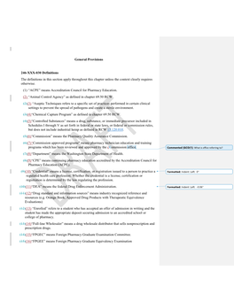 General Provisions 246-XXX-030 Definitions the Definitions in This