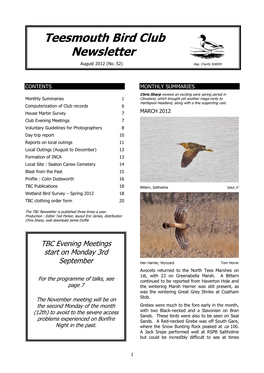 Teesmouth Bird Club Newsletter