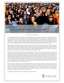 EGYPT Report on Violence Against Women in Egypt