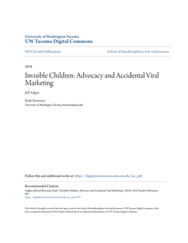 Invisible Children: Advocacy and Accidental Viral Marketing Jeff Aulgur