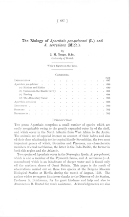 The Biology of Aporrhais Pes-Pelecani