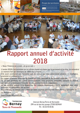 Rapport Annuel D'activité 2018