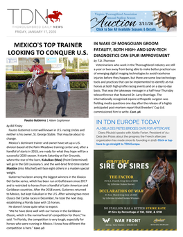 Mexico=S Top Trainer Looking to Conquer U.S
