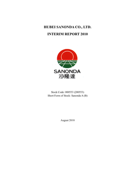 Hubei Sanonda Co., Ltd. Interim Report 2010