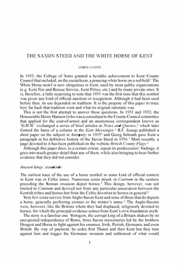 The Saxon Steed and White Horse of Kent