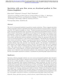 Speciation with Gene Flow Across an Elevational Gradient in New Guinea Kingfishers