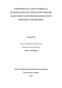 Experimental and Numerical Investigation of Wind Flow Around Gable Roof Low-Rise Buildings with Different Geometries