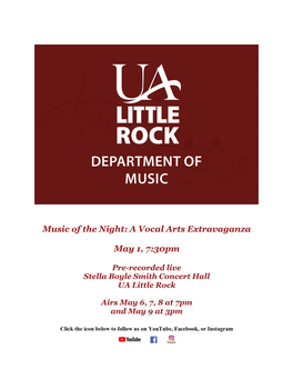 Music of the Night: a Vocal Arts Extravaganza