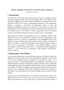 Mündü, an Endangered Language of Southern Sudan