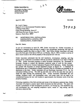 Letter to Mr. Luis E. Santos, U.S. EPA, Region II, Caribbean Field Office