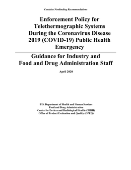 COVID-19 Thermography Devices Guidance