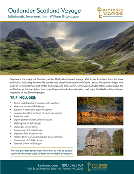 Outlander Scotland Voyage Edinburgh, Inverness, Fort William & Glasgow