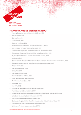 Vdr2019 Filmographie Werner Herzog FR