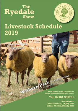 Livestock Schedule 2019