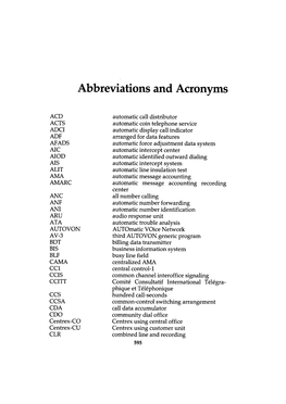 Abbreviations and Acronyms