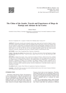 Travels and Experiences of Diego De Pantoja and Adriano De Las Cortes