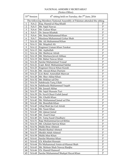 1 NA-2 Eng. Hamid Ul Haq Khalil P 2 NA-3 Mr