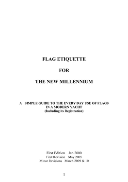 Flag Etiquette for the New Millennium