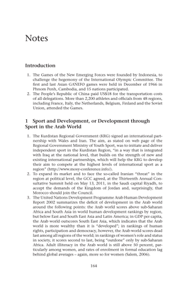 Introduction 1 Sport and Development, Or Development