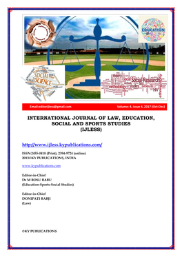 International Journal of Law, Education, Social and Sports Studies (Ijless)