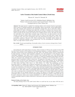 Assessment of Relative Active Tectonics, Southwest Border of the Sierra Nevada (Southern Spain)