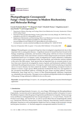 Phytopathogenic Cercosporoid Fungi—From Taxonomy to Modern Biochemistry and Molecular Biology