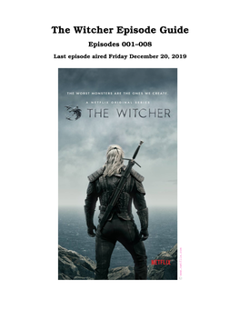 The Witcher Episode Guide Episodes 001–008