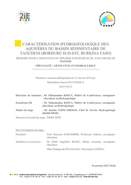 Caractérisation Hydrogéologique Des Aquifères Du Bassin Sédimentaire