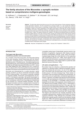 The Family Structure of the Mucorales: a Synoptic Revision Based on Comprehensive Multigene-Genealogies