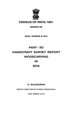 Part-Xd Handicraft Survey Report Woodcarving in Goa