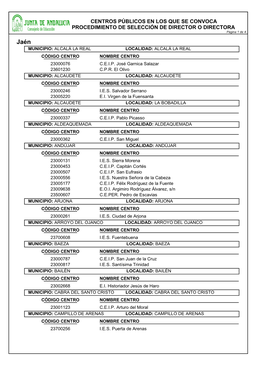 Centros Públicos En Los Que Se Convoca Procedimiento De