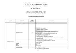 Elections Legislatives