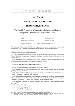 (England) (Amendment) Regulations 2021