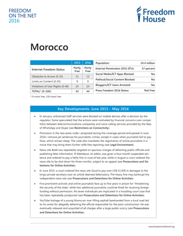 Freedom of the Net 2016 Morocco