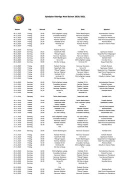 Spielplan Oberliga Nord Saison 2020/2021